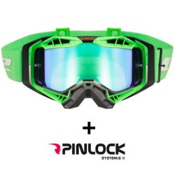   LS2 cross szemüveg – Aura Pro -  fekete/zöld – iridium lencsével