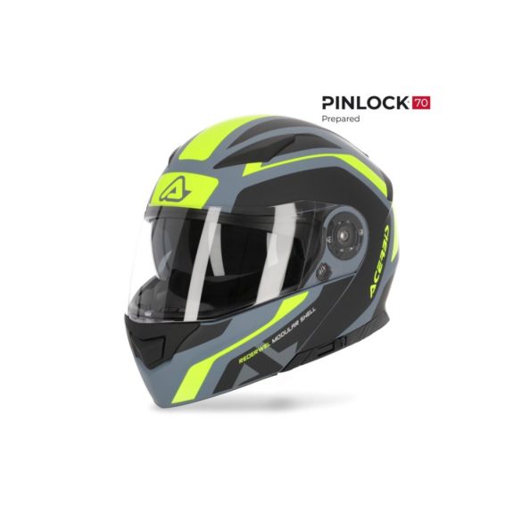 ACERBIS ROAD HELMET REDERWEL PJ FLIP UP - GREY/YELLOW - XS