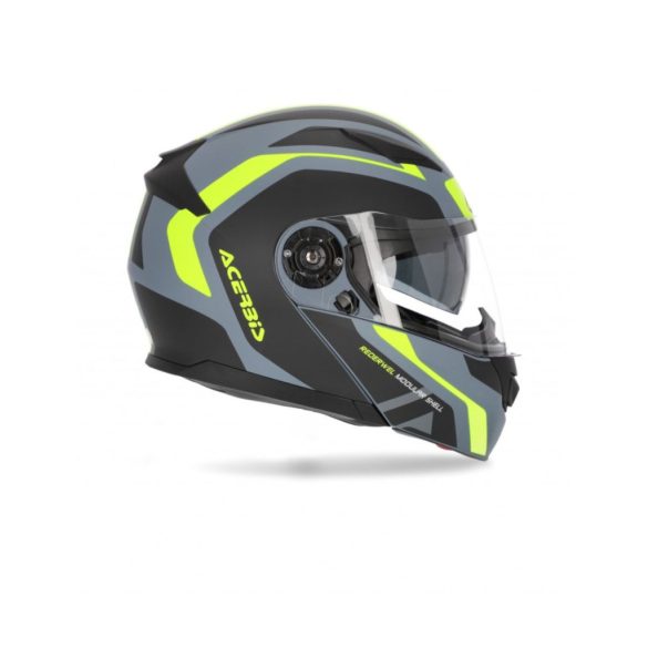 ACERBIS ROAD HELMET REDERWEL PJ FLIP UP - GREY/YELLOW - XS