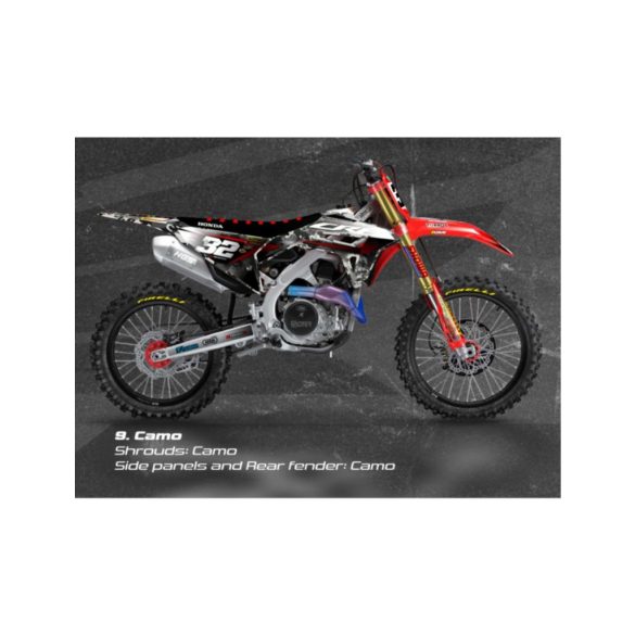 ACERBIS FULL PLASTIC KIT HONDA CRF450 21/24 + CRF250 22/24 - RED/MARBLE