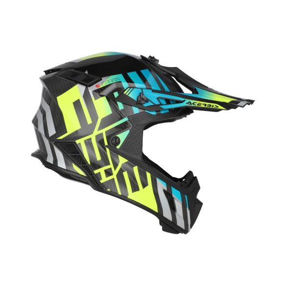 Acerbis cross sisak -Steel Carbon 22-06 – világoskék/fluo sárga